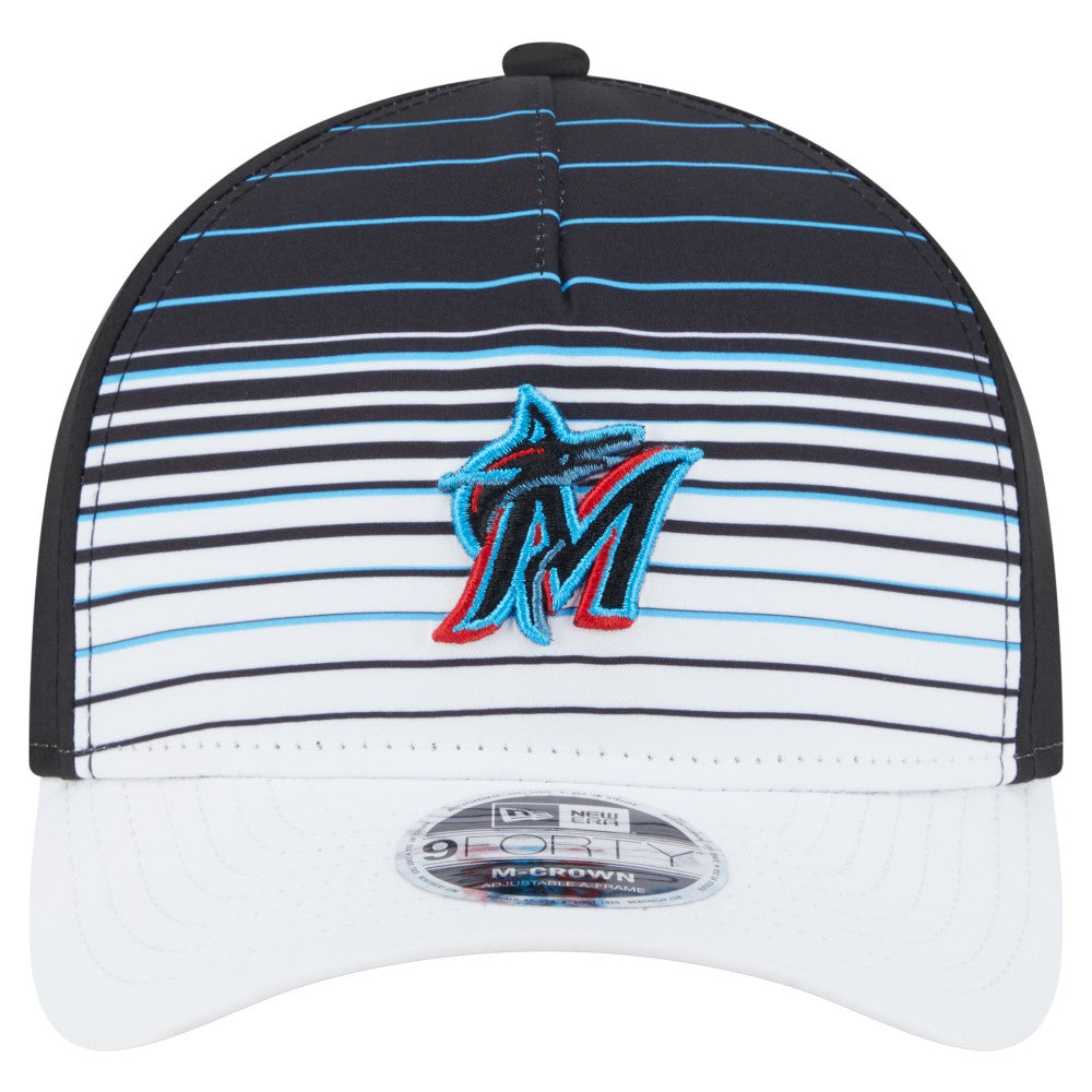 Miami Marlins New Era Gradient 9FORTY M-Crown Adjustable Hat - Black - New Era Sale