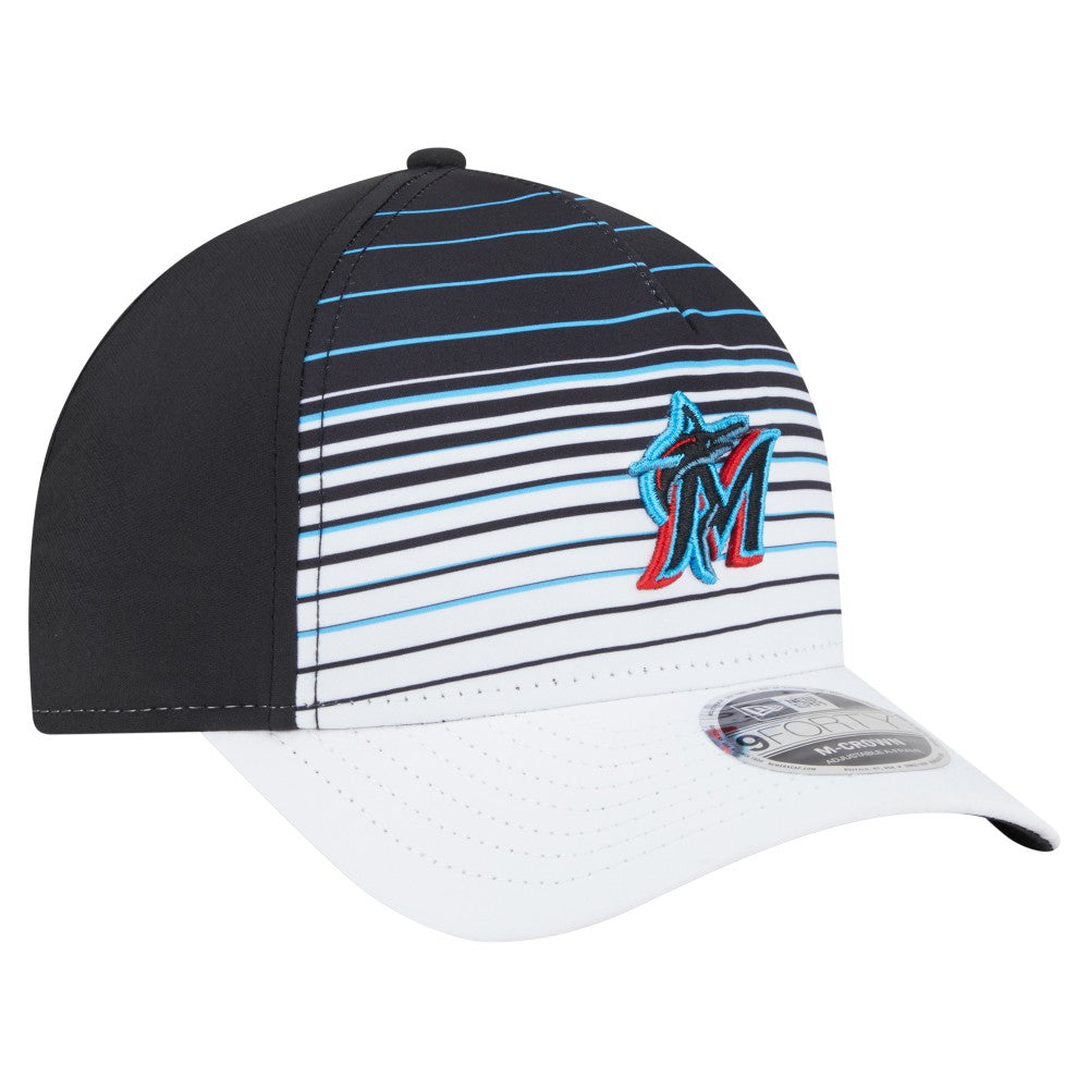 Miami Marlins New Era Gradient 9FORTY M-Crown Adjustable Hat - Black - New Era Sale