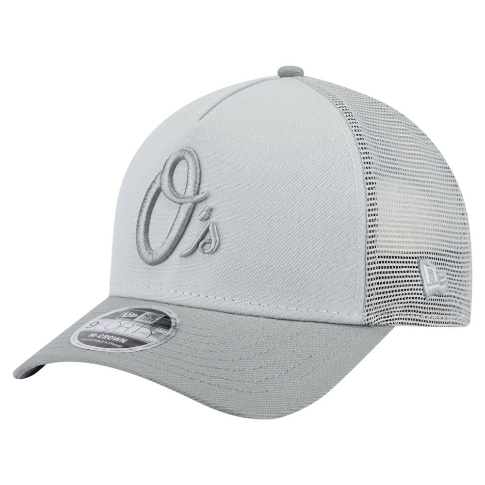 Baltimore Orioles New Era Color Pack A-Frame 9FORTY Trucker Adjustable Hat - Gray - New Era Lifestyle