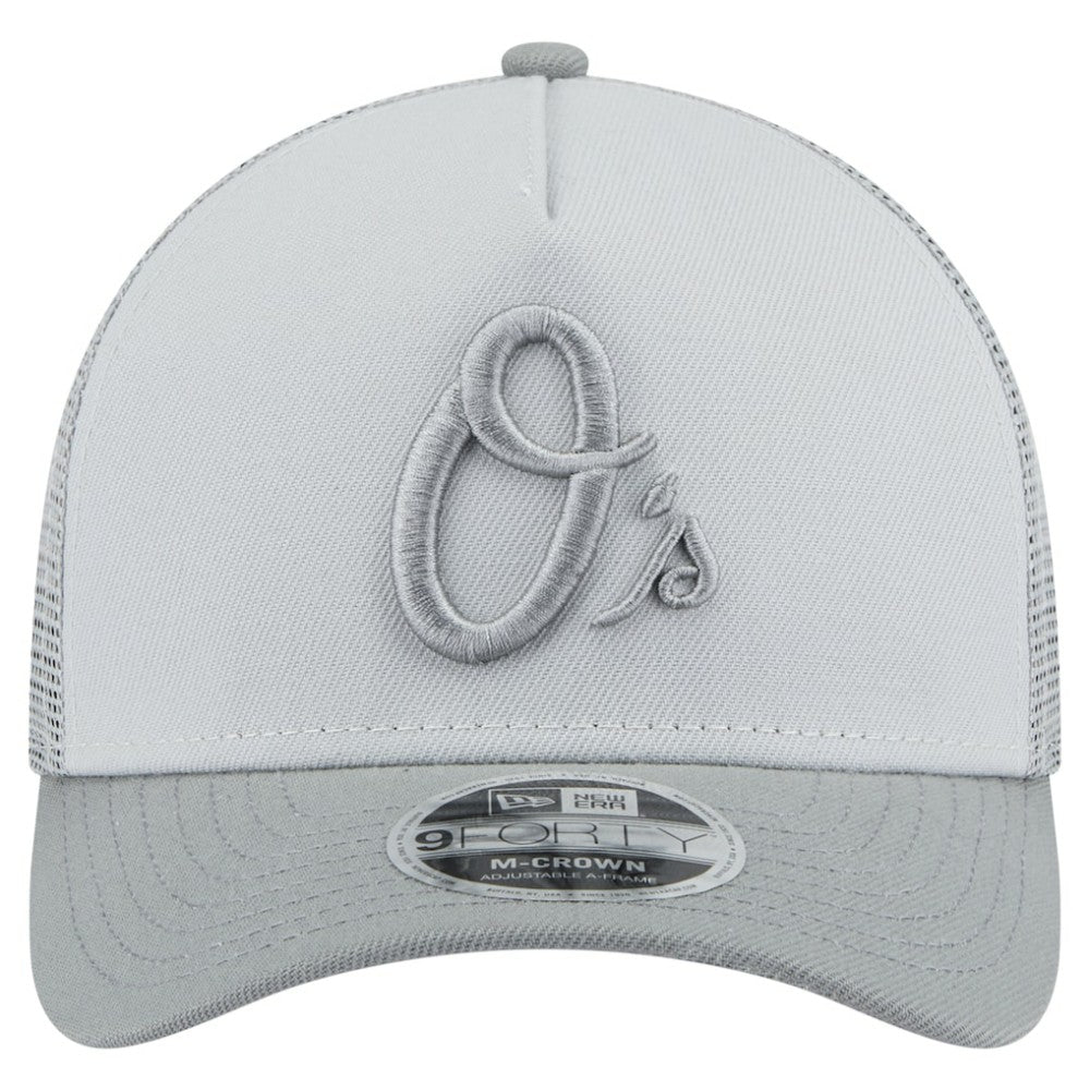 Baltimore Orioles New Era Color Pack A-Frame 9FORTY Trucker Adjustable Hat - Gray - New Era Lifestyle
