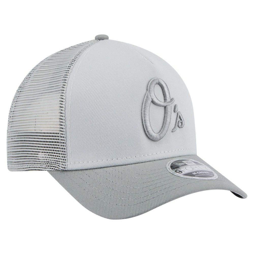 Baltimore Orioles New Era Color Pack A-Frame 9FORTY Trucker Adjustable Hat - Gray - New Era Lifestyle