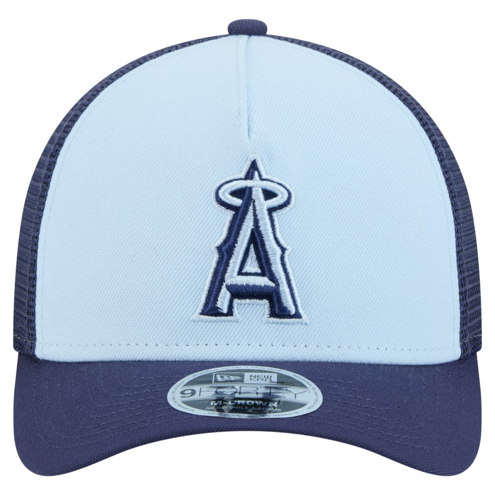 Los Angeles Angels New Era 2-Tone Color Pack 9FORTY M-Crown A-Frame Adjustable Hat - Light Blue/Navy - New Era Sale