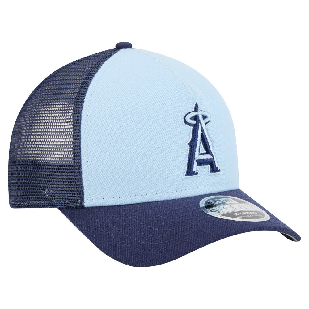 Los Angeles Angels New Era 2-Tone Color Pack 9FORTY M-Crown A-Frame Adjustable Hat - Light Blue/Navy - New Era Sale