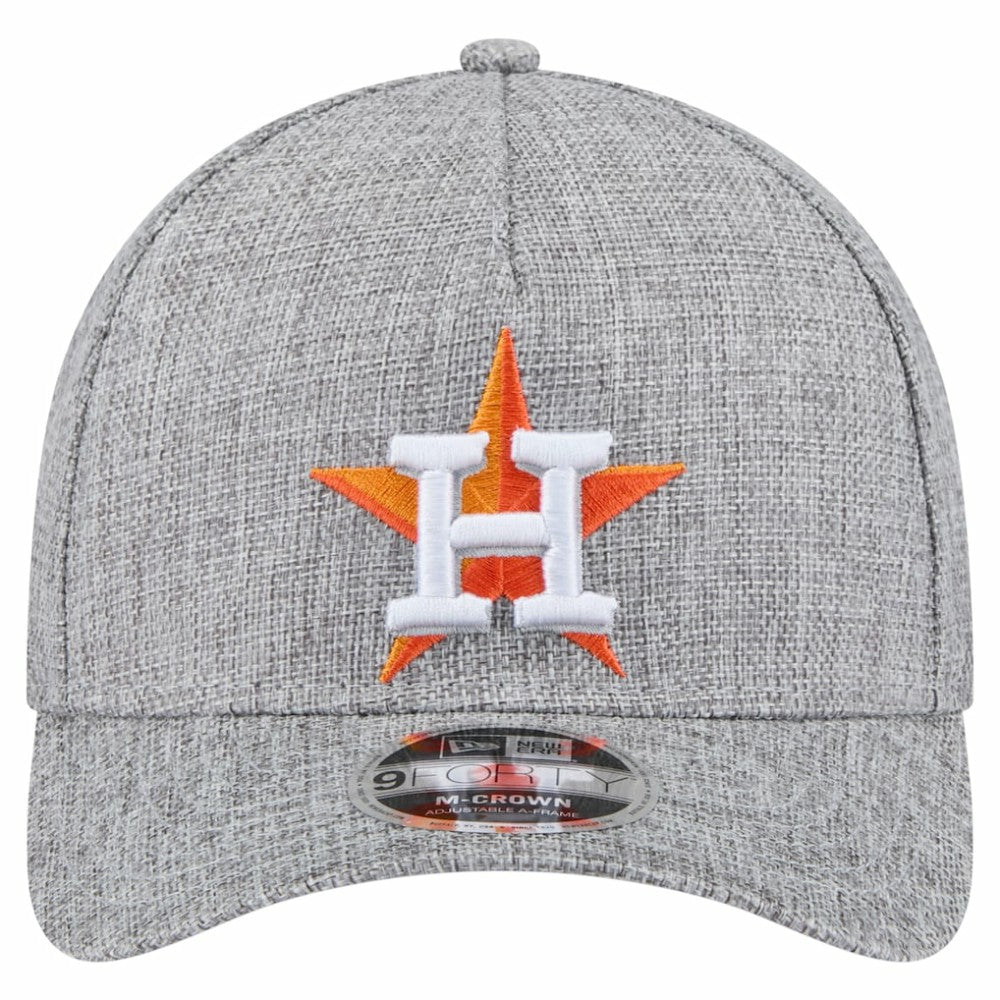 Houston Astros New Era Cotton Weave M-Crown A-Frame 9FORTY Adjustable Hat - Gray - New Era Discount