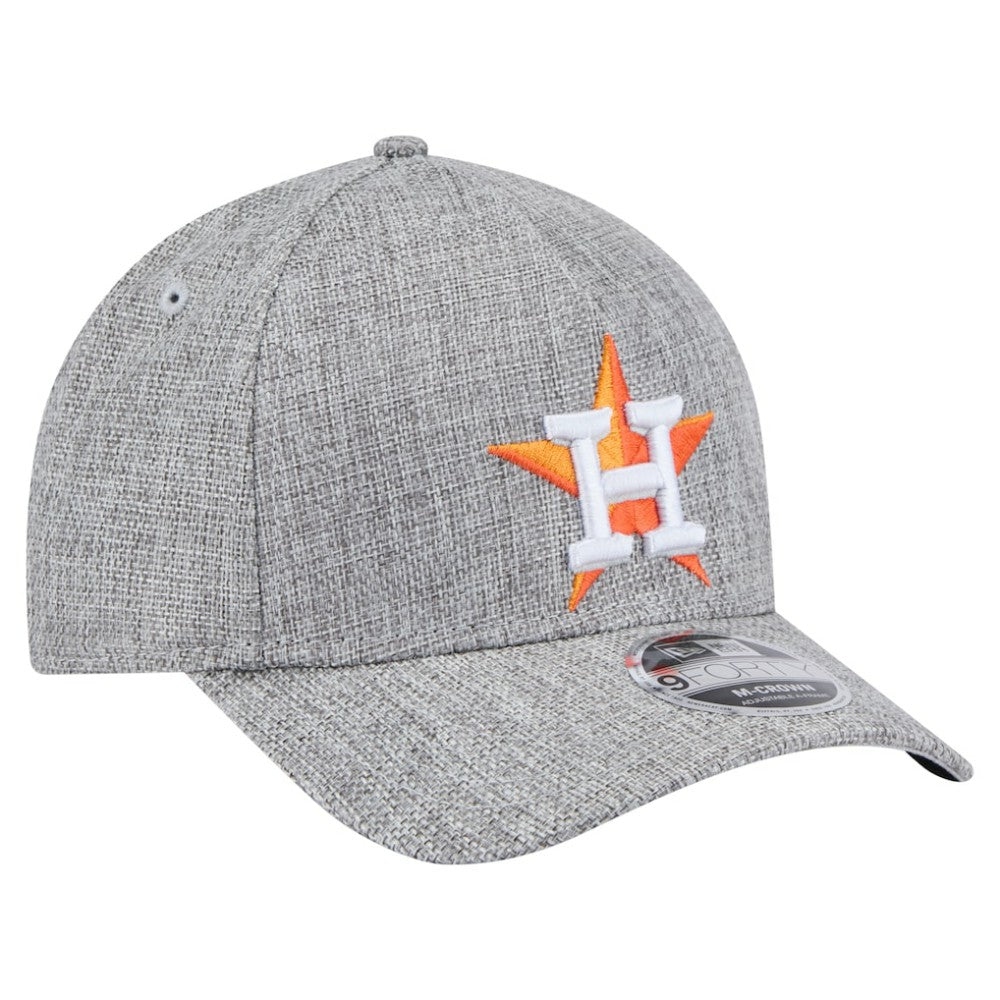 Houston Astros New Era Cotton Weave M-Crown A-Frame 9FORTY Adjustable Hat - Gray - New Era Discount