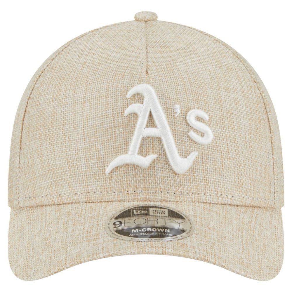 Athletics New Era Cotton Weave M-Crown A-Frame 9FORTY Adjustable Hat - Beige - New Era Sale
