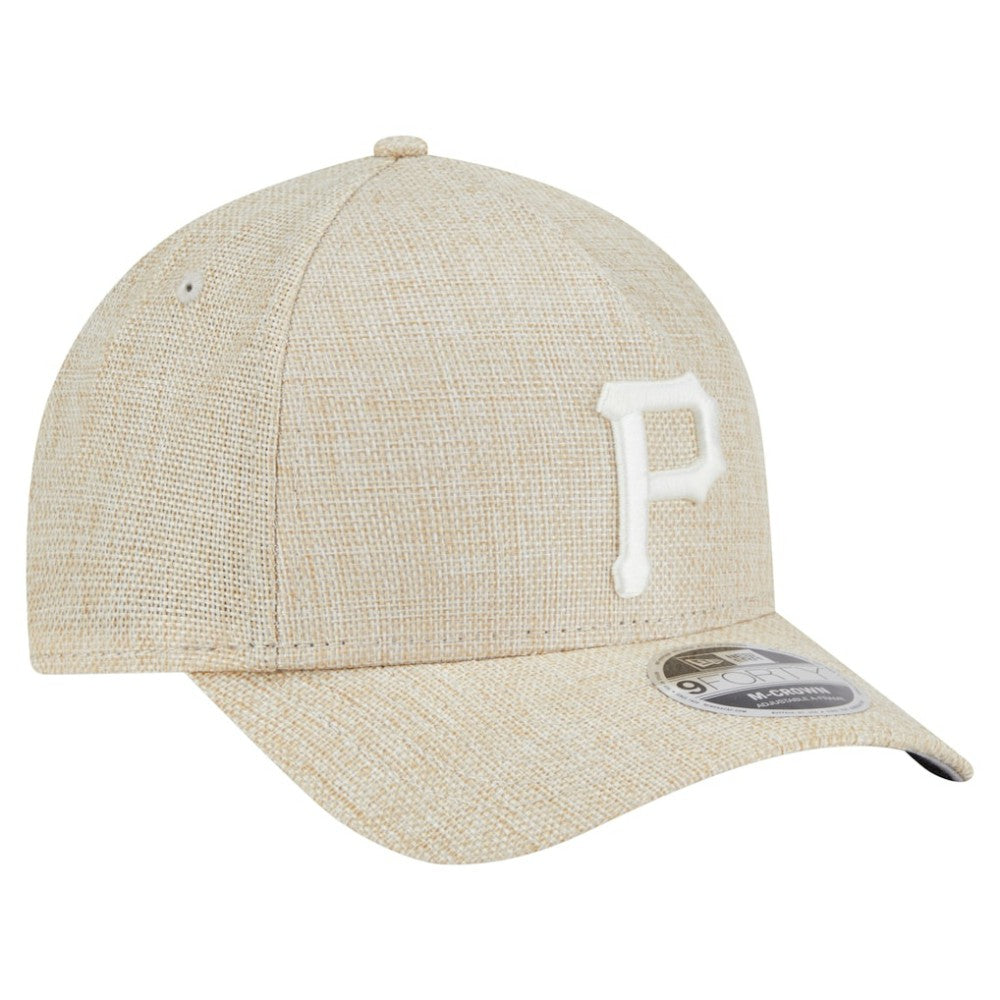 Pittsburgh Pirates New Era Cotton Weave M-Crown A-Frame 9FORTY Adjustable Hat - Beige - New Era Lifestyle
