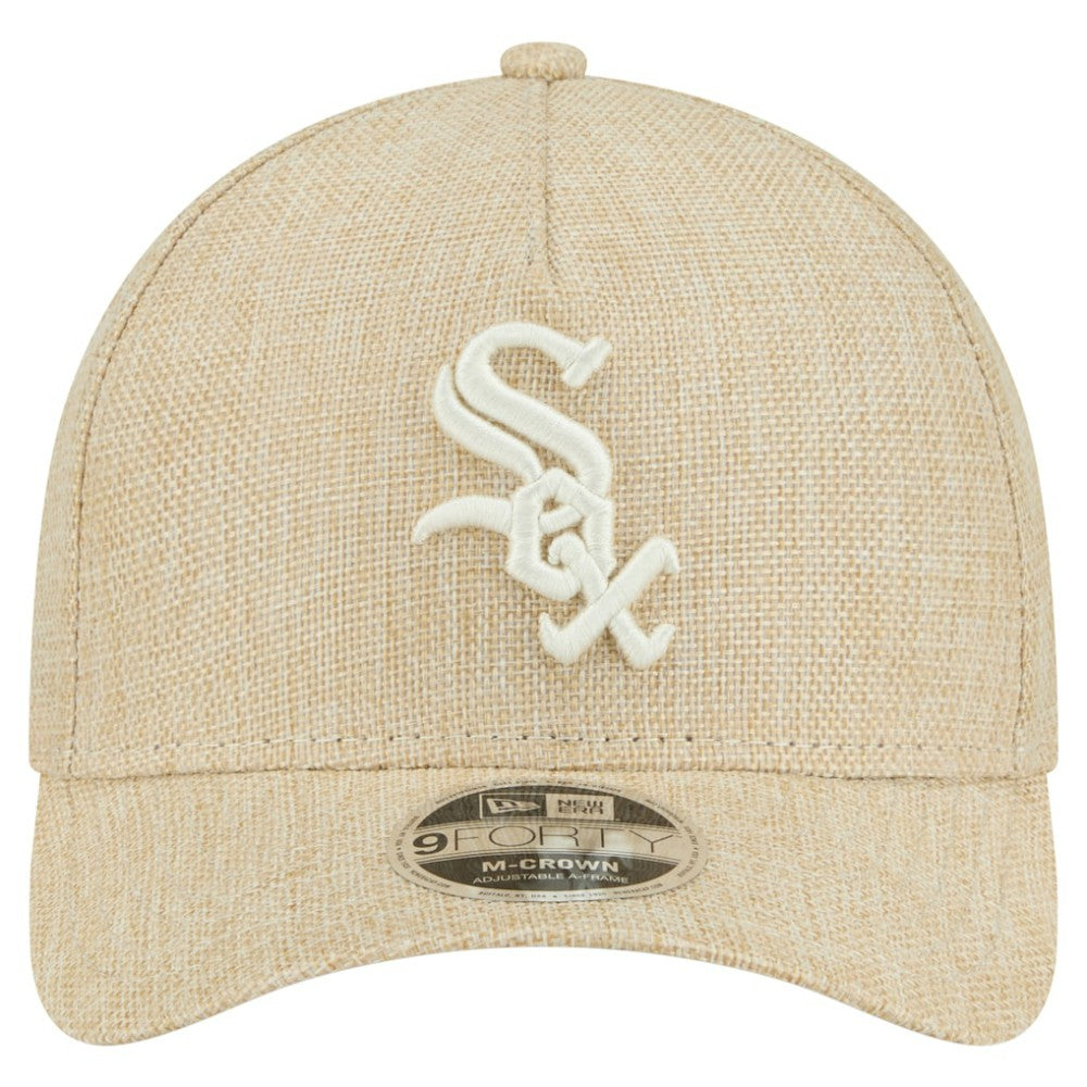 Chicago White Sox New Era Cotton Weave M-Crown A-Frame 9FORTY Adjustable Hat - Beige - New Era Sale