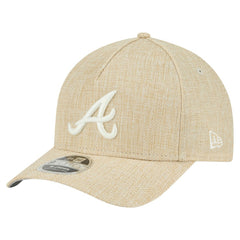 Atlanta Braves New Era Cotton Weave M-Crown A-Frame 9FORTY Adjustable Hat - Beige - New Era Lifestyle