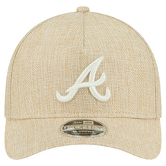Atlanta Braves New Era Cotton Weave M-Crown A-Frame 9FORTY Adjustable Hat - Beige - New Era Lifestyle