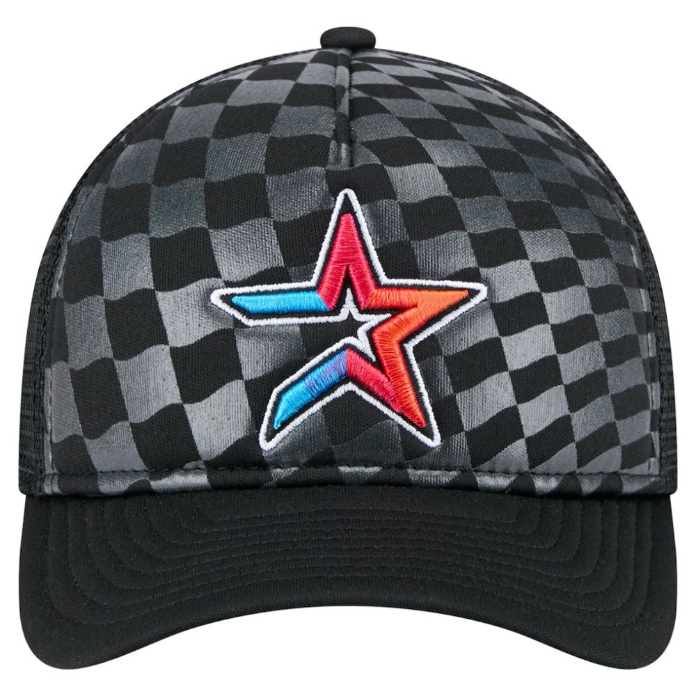 Houston Astros New Era Gradient 9FORTY A-Frame M-Crown Trucker Adjustable Hat - Black - New Era Sale