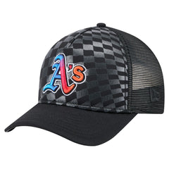 Athletics New Era Gradient 9FORTY A-Frame M-Crown Trucker Adjustable Hat - Black - New Era Discount