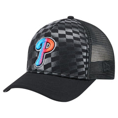 Philadelphia Phillies New Era Gradient 9FORTY A-Frame M-Crown Trucker Adjustable Hat - Black - New Era Lifestyle