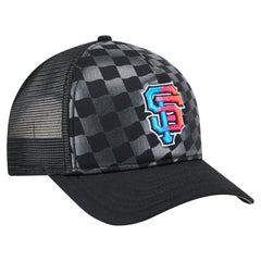San Francisco Giants New Era Gradient 9FORTY A-Frame M-Crown Trucker Adjustable Hat - Black - New Era Online