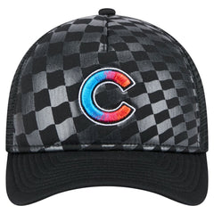 Chicago Cubs New Era Gradient 9FORTY A-Frame M-Crown Trucker Adjustable Hat - Black - New Era Discount
