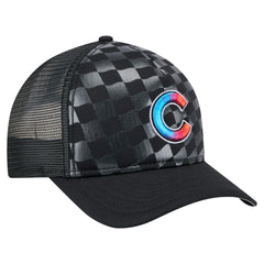 Chicago Cubs New Era Gradient 9FORTY A-Frame M-Crown Trucker Adjustable Hat - Black - New Era Discount