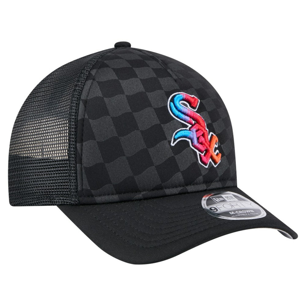 Chicago White Sox New Era Gradient 9FORTY A-Frame M-Crown Trucker Adjustable Hat - Black - New Era Discount