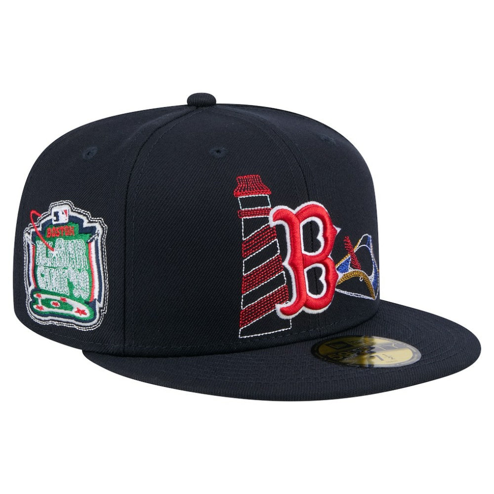 Boston Red Sox New Era State Stitch 59FIFTY Fitted Hat - Navy - New Era Discount