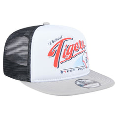 Detroit Tigers New Era Retro Script Trucker 9FIFTY Snapback Hat - White/Gray - New Era Lifestyle