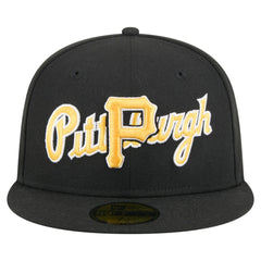 Pittsburgh Pirates New Era Overlap 59FIFTY Fitted Hat - Black - New Era Sale