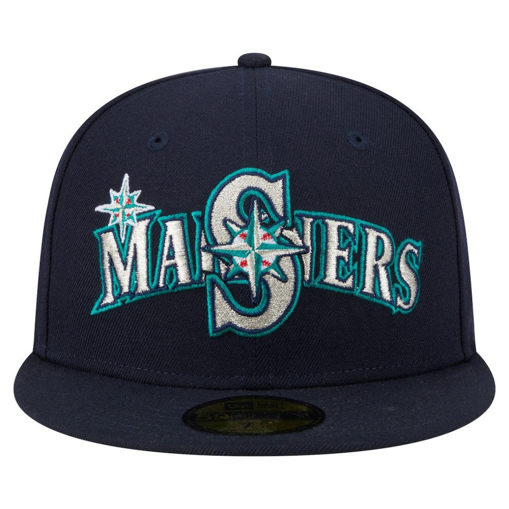 Seattle Mariners New Era Overlap 59FIFTY Fitted Hat - Navy - New Era Discount