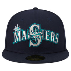 Seattle Mariners New Era Overlap 59FIFTY Fitted Hat - Navy - New Era Discount