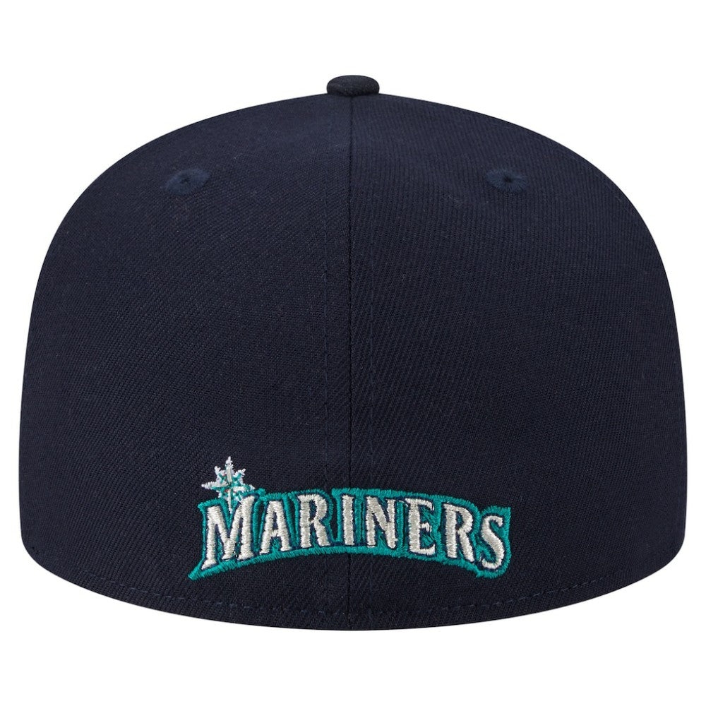 Seattle Mariners New Era Overlap 59FIFTY Fitted Hat - Navy - New Era Discount