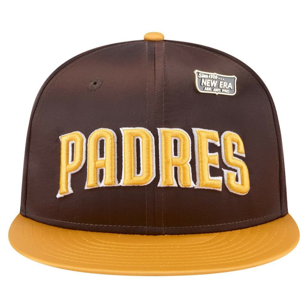 San Diego Padres New Era Satin 59FIFTY Fitted Hat - Brown/Gold - New Era Sale