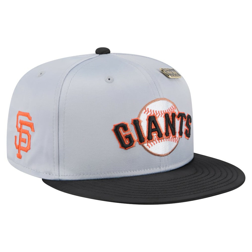 San Francisco Giants New Era Satin 59FIFTY Fitted Hat - Gray/Black - New Era Online