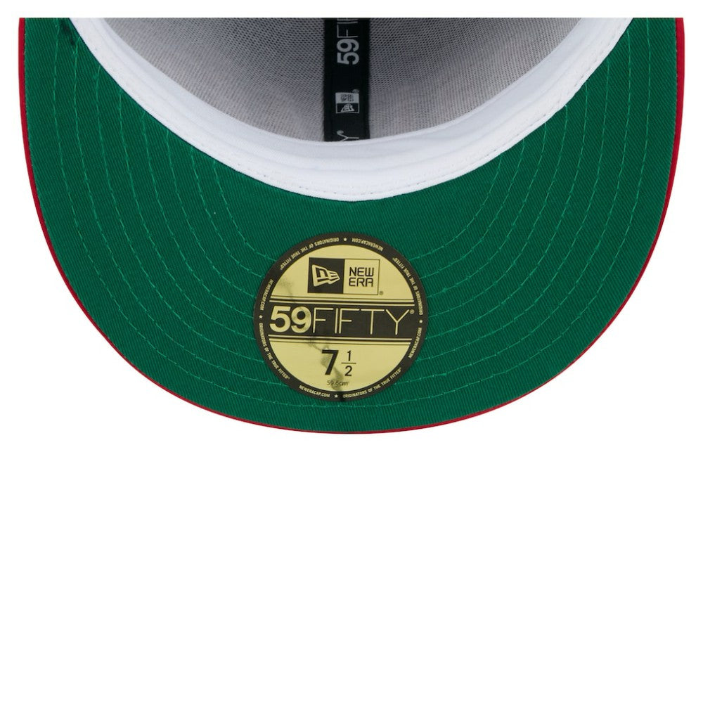 Chicago Cubs New Era Satin 59FIFTY Fitted Hat - Royal/Red - New Era on Sale