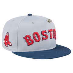 Boston Red Sox New Era Satin 59FIFTY Fitted Hat - Gray/Navy - New Era Sale