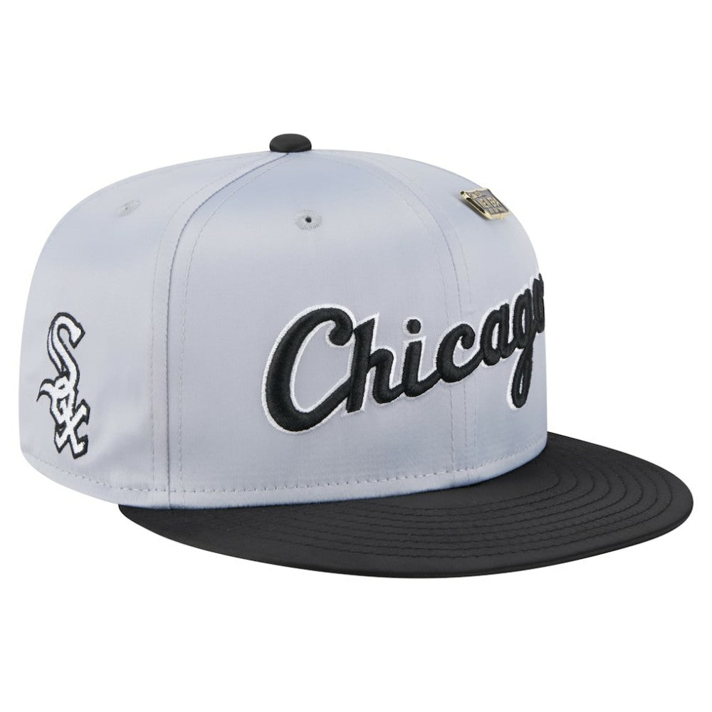 Chicago White Sox New Era Satin 59FIFTY Fitted Hat - Gray/Black - New Era Sale