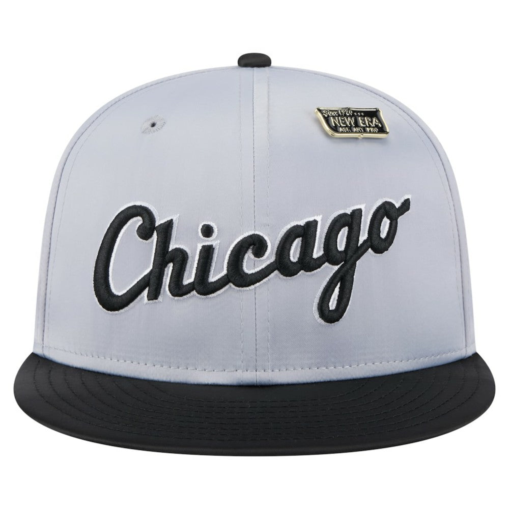 Chicago White Sox New Era Satin 59FIFTY Fitted Hat - Gray/Black - New Era Sale