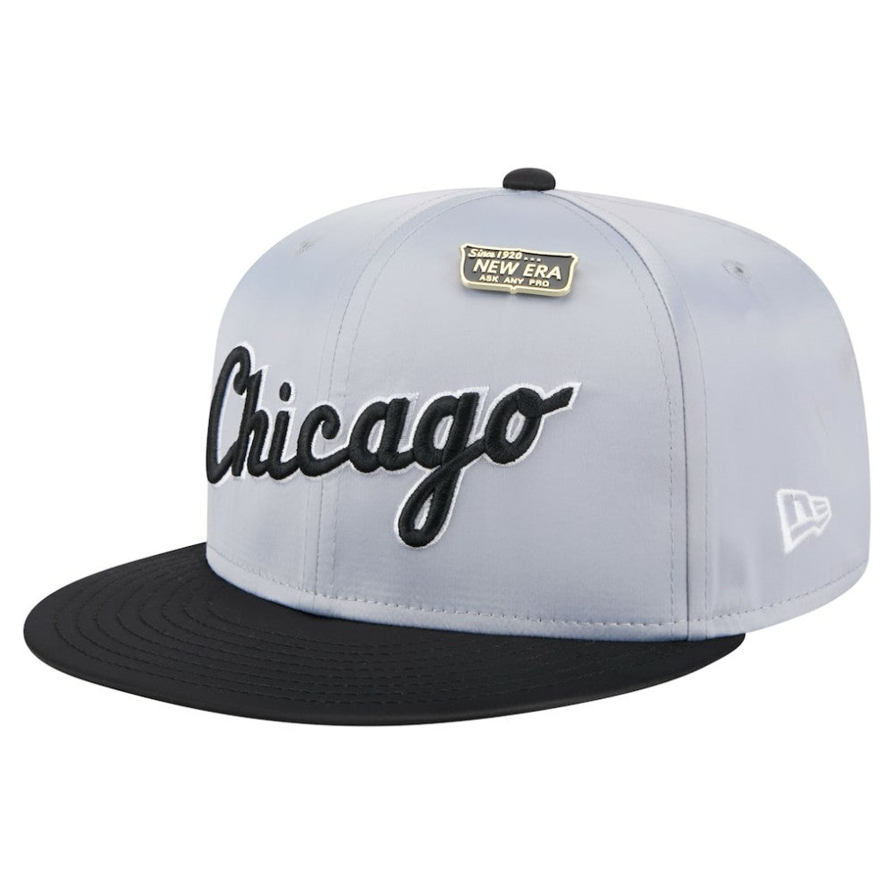 Chicago White Sox New Era Satin 59FIFTY Fitted Hat - Gray/Black - New Era Sale