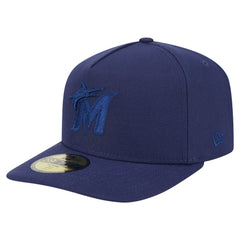 Miami Marlins New Era Color Pack A-Frame 59FIFTY Fitted Hat - Navy - New Era on Sale