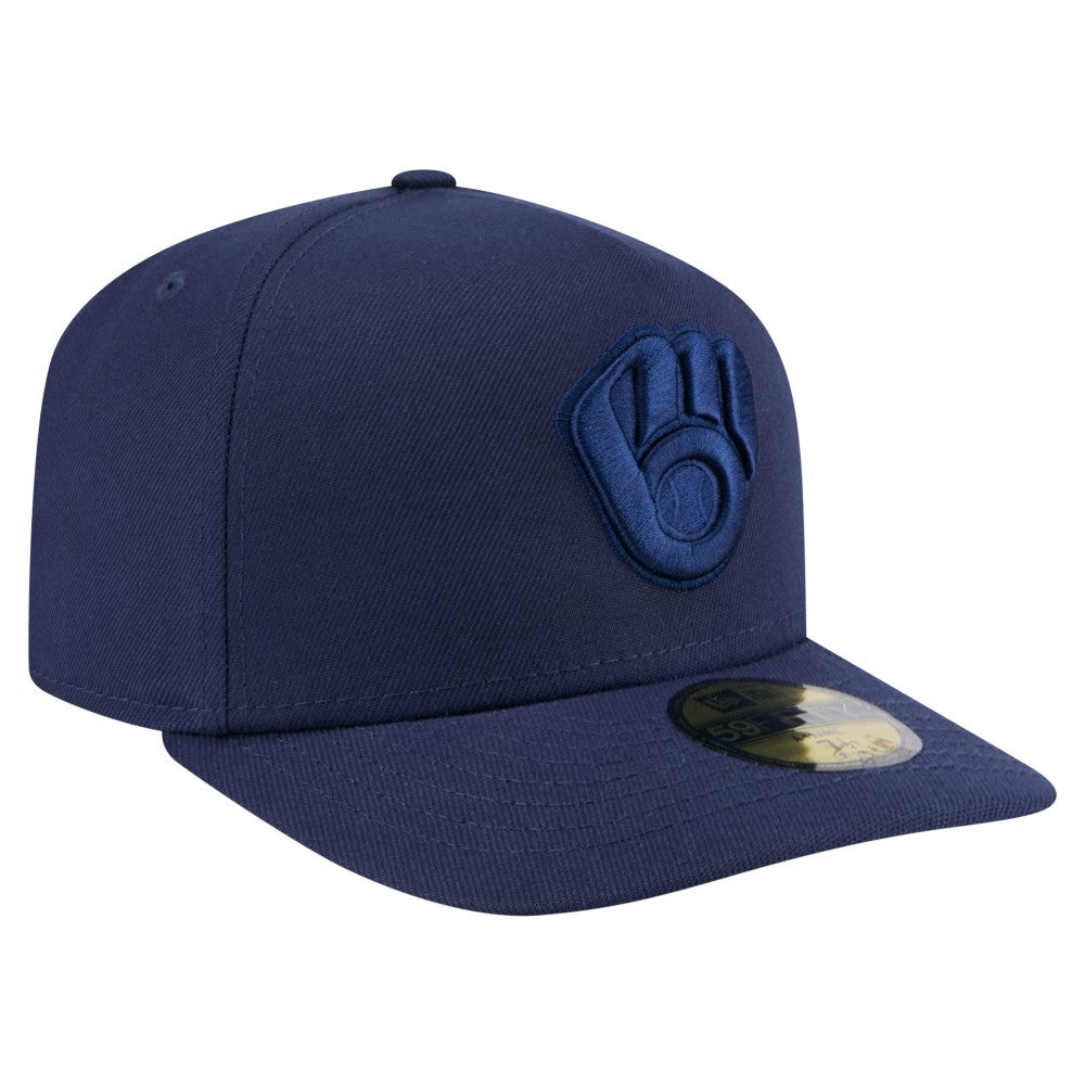 Milwaukee Brewers New Era Color Pack A-Frame 59FIFTY Fitted Hat - Navy - New Era on Sale