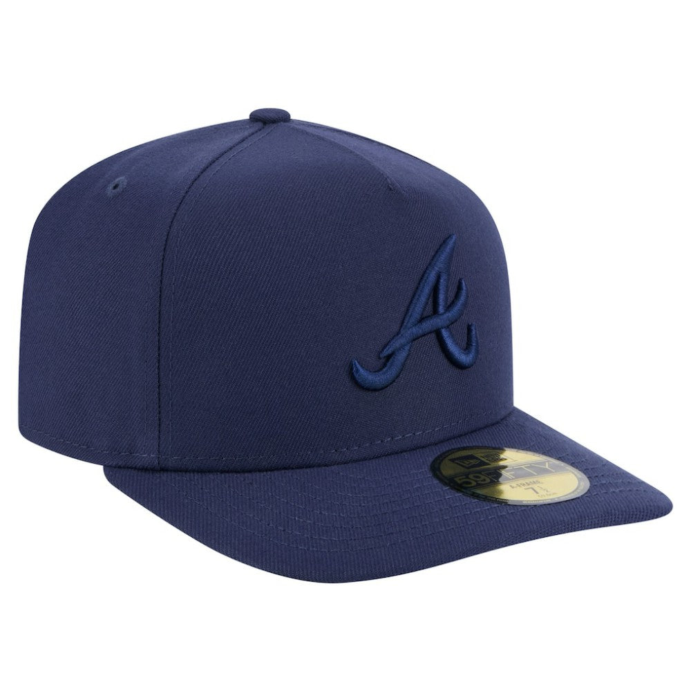 Atlanta Braves New Era Color Pack A-Frame 59FIFTY Fitted Hat - Navy - New Era Sale