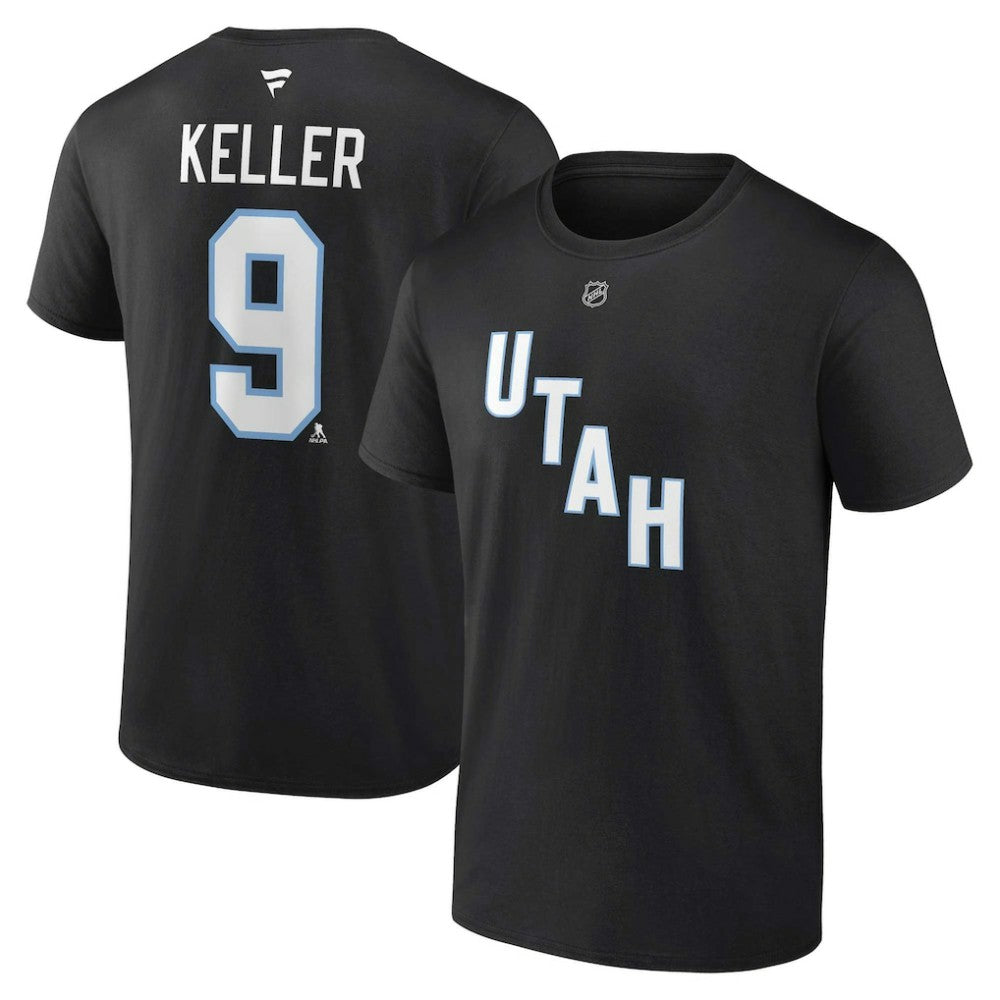 Clayton Keller Utah Mammoth Fanatics Authentic Stack Name & Number T-Shirt - Black - NHL 201926616