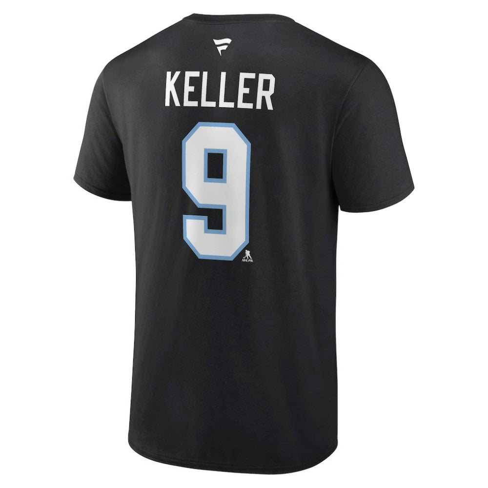 Clayton Keller Utah Mammoth Fanatics Authentic Stack Name & Number T-Shirt - Black - NHL 201926616