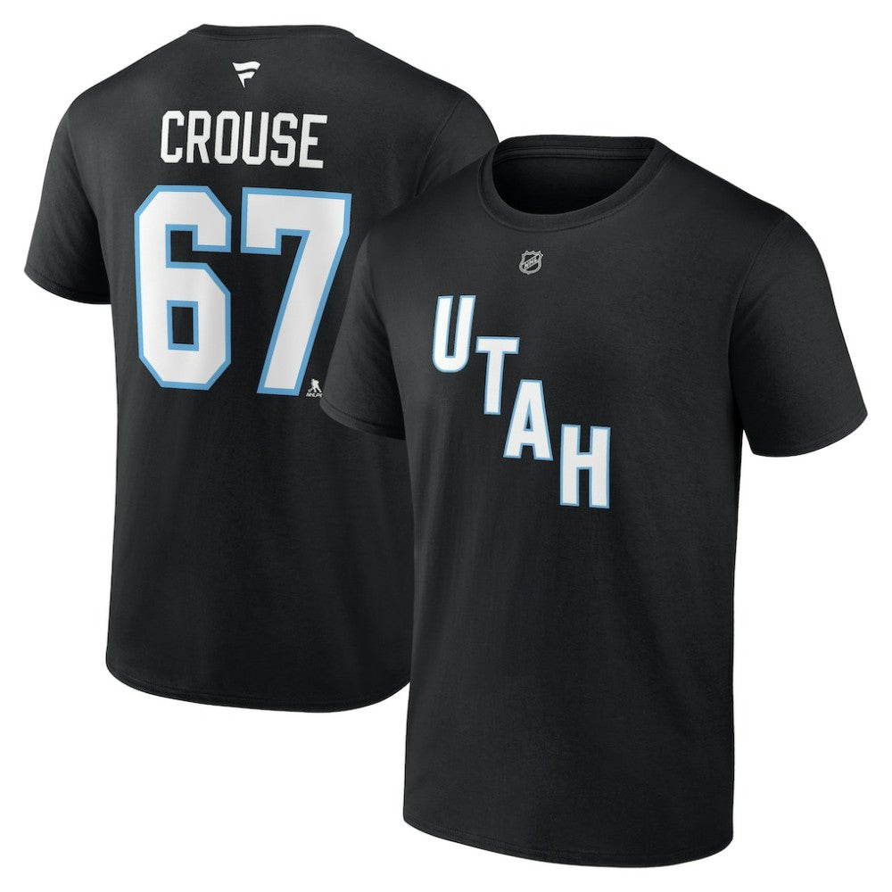 Lawson Crouse Utah Mammoth Fanatics Authentic Stack Name & Number T-Shirt - Black - NHL 201926617