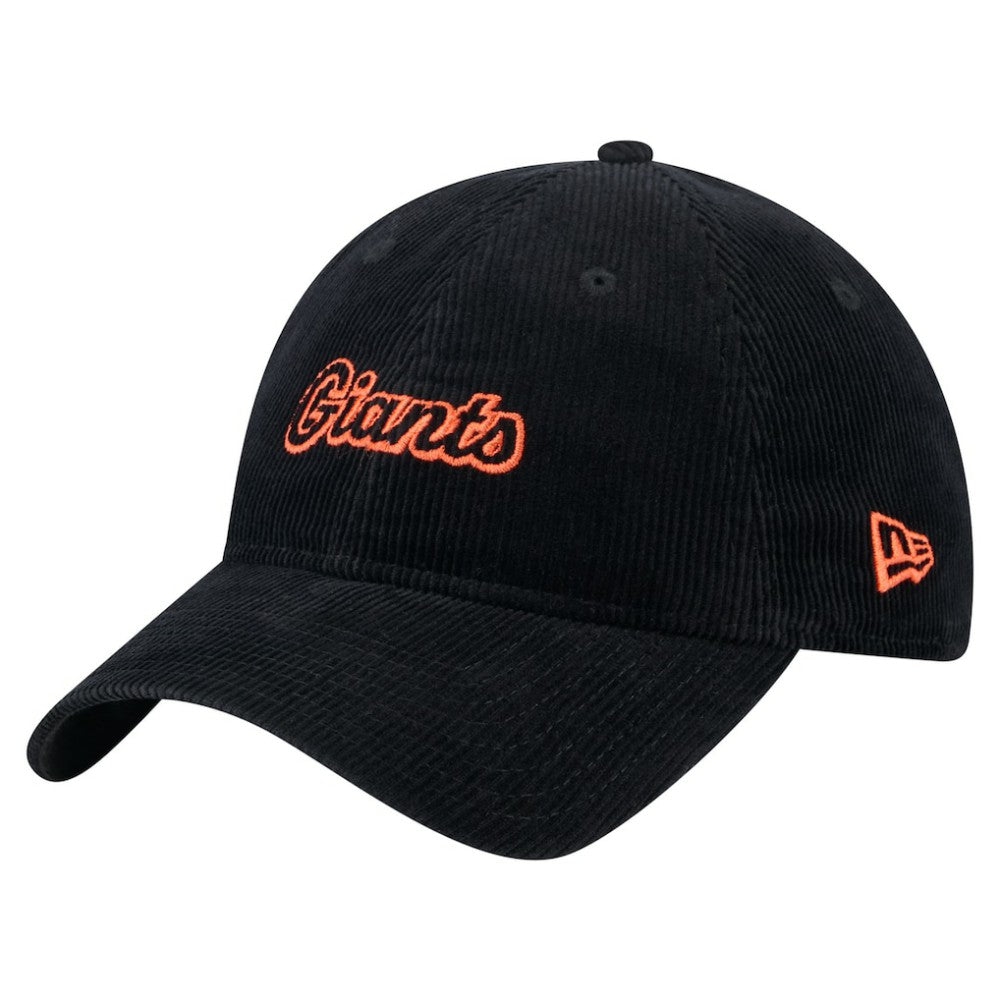 San Francisco Giants New Era Women's Corduroy 9TWENTY Adjustable Hat - Black - New Era Lifestyle