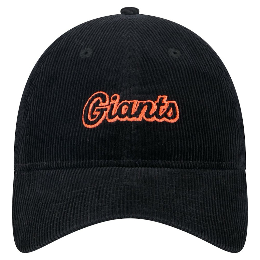 San Francisco Giants New Era Women's Corduroy 9TWENTY Adjustable Hat - Black - New Era Lifestyle
