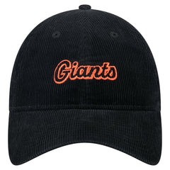 San Francisco Giants New Era Women's Corduroy 9TWENTY Adjustable Hat - Black - New Era Lifestyle