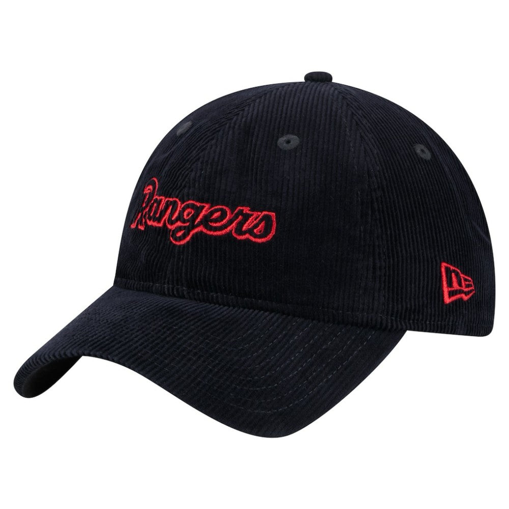 Texas Rangers New Era Women's Corduroy 9TWENTY Adjustable Hat - Dark Blue - New Era Sale