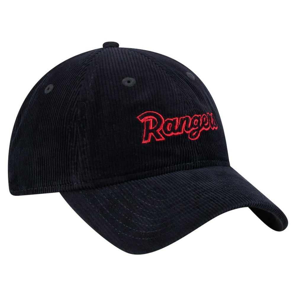 Texas Rangers New Era Women's Corduroy 9TWENTY Adjustable Hat - Dark Blue - New Era Sale