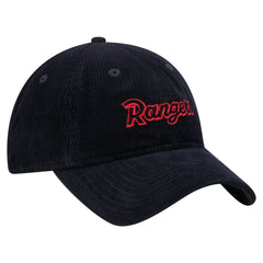 Texas Rangers New Era Women's Corduroy 9TWENTY Adjustable Hat - Dark Blue - New Era Sale