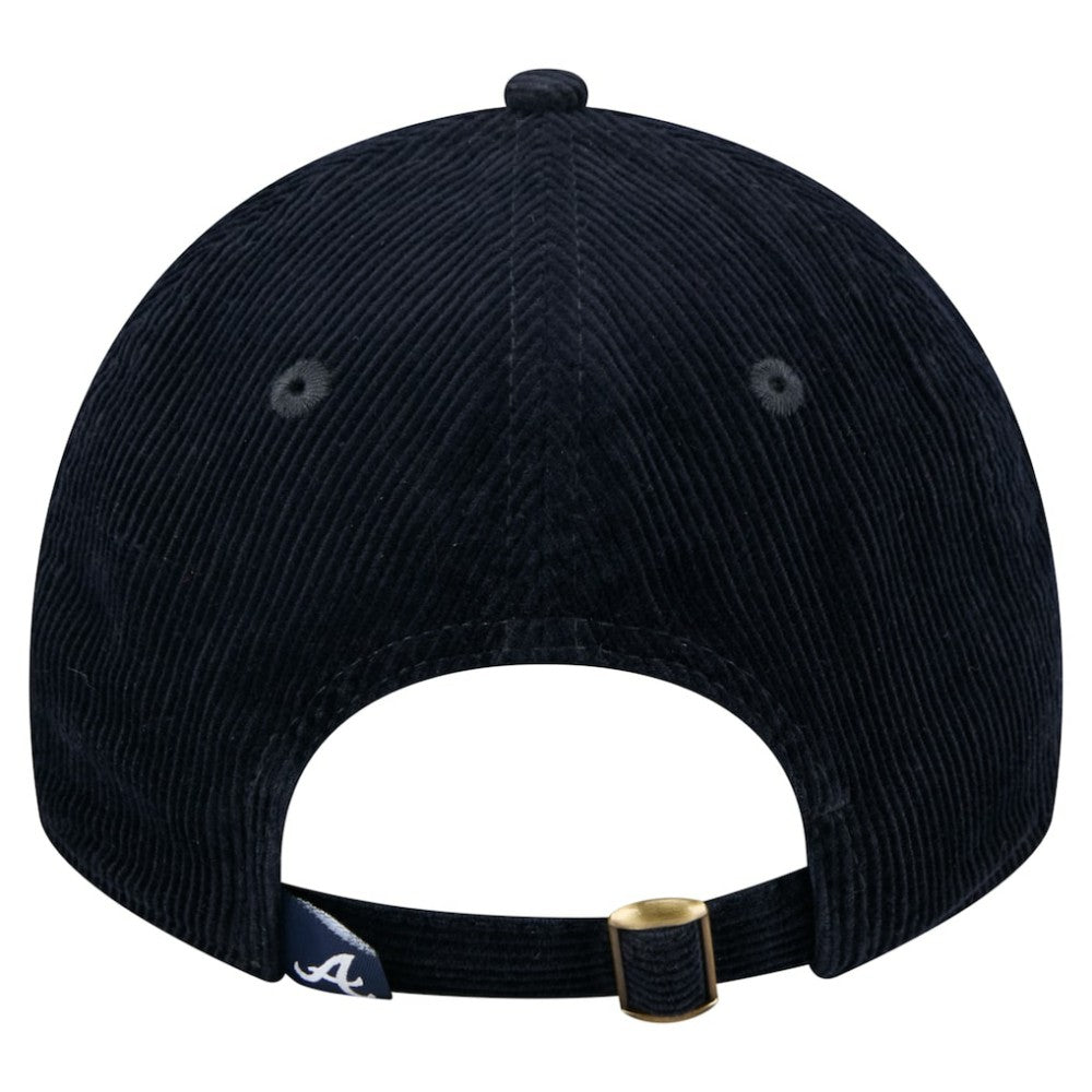 Atlanta Braves New Era Women's Corduroy 9TWENTY Adjustable Hat - Navy - New Era Lifestyle