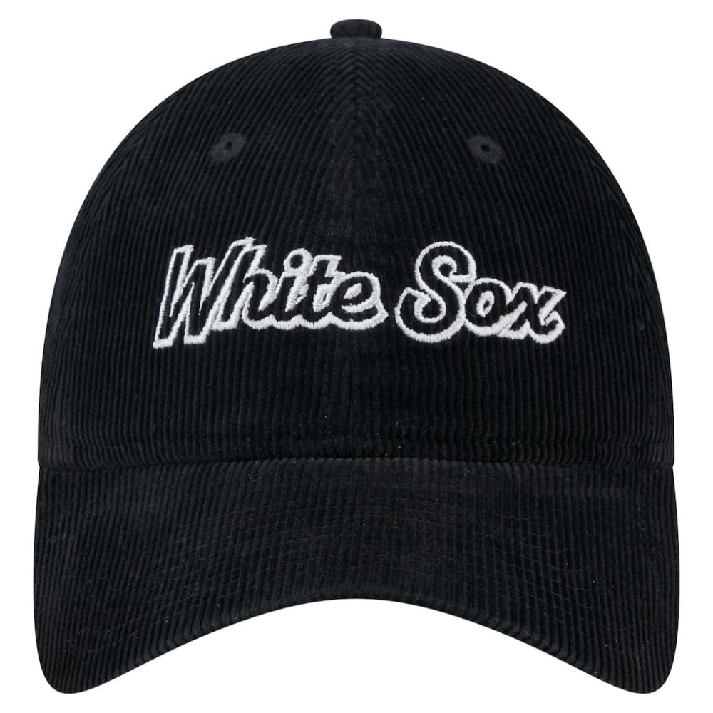 Chicago White Sox New Era Women's Corduroy 9TWENTY Adjustable Hat - Black - New Era Discount