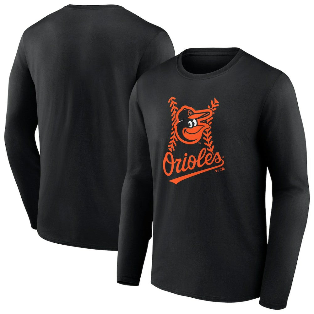 Baltimore Orioles Fastball Long Sleeve T-Shirt - Black - MLB Discount