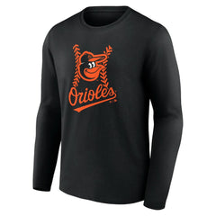 Baltimore Orioles Fastball Long Sleeve T-Shirt - Black - MLB Discount